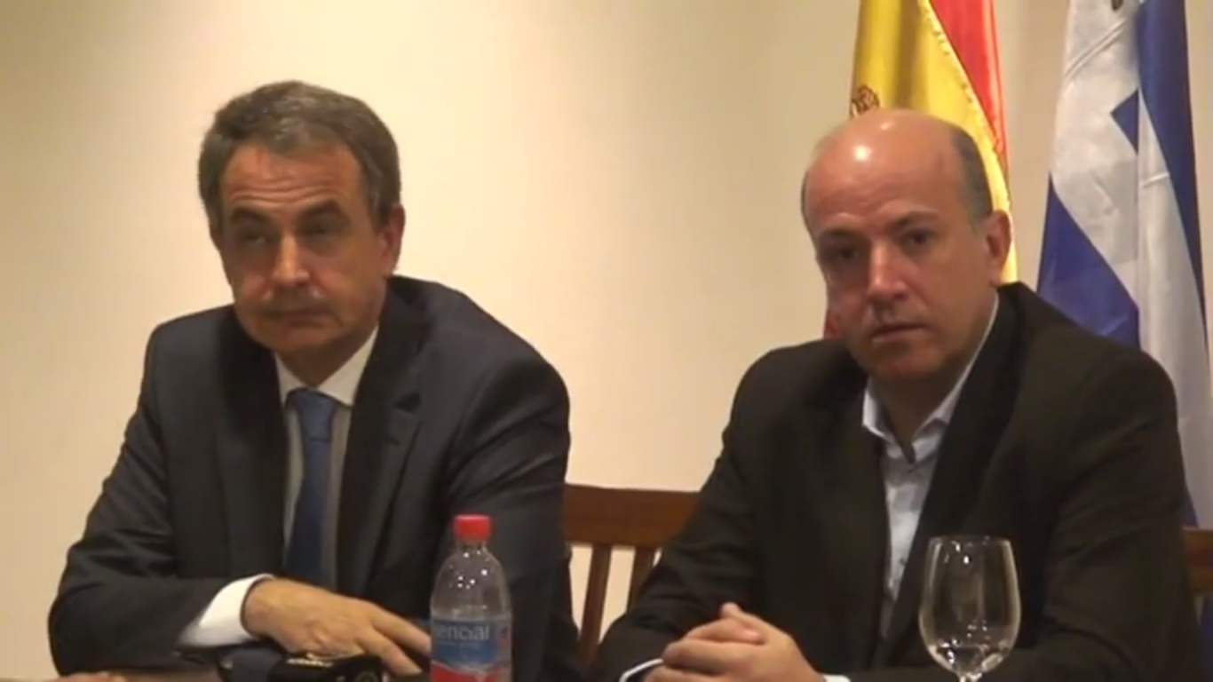 Luis “Russo” Giovanoni entrevistando a el Ex Presidente Español Rodriguez Zapatero.